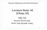 Lecture Note #6 (Chap.10) - CHERIC · 6-6 • Balanced Realization – Reachability and observability Gramians P and Q define matrices that describe the sensitivity of the input -output