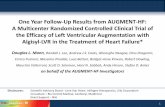 One Year Follow-Up Results from AUGMENT-HF: A Multicenter ... · • The one-year follow-up results from AUGMENT -HF trail demonstrate sustained long term benefits of the Algisyl
