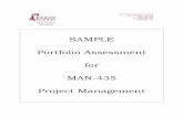 SAMPLE Portfolio Assessment for MAN-435 Project Management · Notes from the Office of Portfolio Assessment . ... there is no single correct format for a portfolio, ... were more