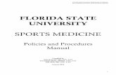 FLORIDA STATE UNIVERSITY · Florida State University Department of Athletics Sports Medicine Policies and Procedures Manual . 3 . Morcom Aquatics Center- Swimming and Diving ...