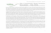 The Community Bank Investor Newsletter July 2016 · The Community Bank Investor Newsletter – July 2016 1 The Community Bank Investor Newsletter – July 2016 Let me start this month