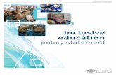 Inclusive education policy statement booklet · The Department of Education’s Inclusive Education Policy supports our shared vision and the right for students of all social, cultural,