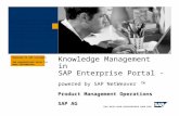 Knowledge Management in SAP Enterprise Portal - · 2017-02-23 · SAP Enterprise Portal - powered by SAP NetWeaverTM Product Management Operations ... Doc. Mgt. Structured Information.