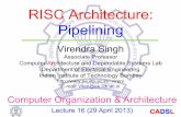 RISC Architecture: Pipelining - ee.iitb.ac.inviren/Courses/2013/CA-iitmandi/Lecture16.pdf · 29 Apr 2013 Computer Architecture@IIT Mandi 3 CADSL Pipelining in a Computer ! Divide+datapath+into+nearly+equal+tasks,+to+be+
