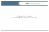 Mandatory data breach notification - Attorney-General's ... · The ALRC recommended introducing a mandatory data breach notification scheme that would apply to data breaches which