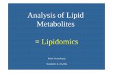 Analysis of Lipid Metabolites = Lipidomicsresearch.med.helsinki.fi/corefacilities/proteinchem/Lipidomics Transmed 19 10 2012.pdf · Outline of the talk • What is Lipidomics? •