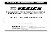 PLASTER/MORTAR MIXERS - k2dt.com · essick em-120sm — parts & operation manual — rev. #2 (06/26/01) — page 3 here's how to get help please have the model and serial number on-hand