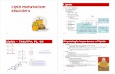 Disorders of lipid metabolism - med.muni.cz of lipid metabolism.pdf · 1 Lipid metabolism disorders 2 Lipids any fat-soluble (= lipophilic) molecule – fats (TAG, oils) – fatty
