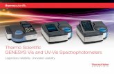 Thermo Scientific GENESYS Vis and UV-Vis Spectrophotometers · GENESYS 180 UV-Vis Double Beam 7-inch touchscreen, tiltable * 2 years** For advanced teaching labs, R&D, research and