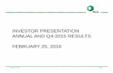 INVESTOR PRESENTATION ANNUAL AND Q4-2015 ... - besi.com fileBesi reports Q4-15 revenue at high end of guidance. Operating profit exceeds expectations. Operating profit exceeds expectations.