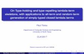 On Type-holding and type-repelling lambda-term skeletons ...tarau/research/2017/slides_cla17.pdf · deﬁnes successor and predecessor (e.g., our PPDP’15 paper) Paul Tarau (University