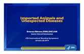 Imported Animals and Unexpected Diseases · Imported Animals and Unexpected Diseases Brianna Skinner, DVM, DACLAM Senior Clinical Veterinarian CDC International Biosafety Symposium