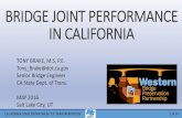 BRIDGE JOINT PERFORMANCE IN CALIFORNIA Joint... · Internal Box Girder Flume C8. Steel Sliding Plate C9. Steel Finger • Seismic S1. Maurer Swivel Expansion Joint S2. Caltrans Designed