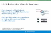 LC Solutions for Vitamin Analyses - agilent.com Solutions for... · Spectra of analyzed Vitamins . 14. April 2010. Vitamin C Niacinamid B3 Vitamin B6. Pantothenic acid B5. Vitamin