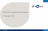 PR19 IAP cost assessment webinar 7 February 2019 · drinking water protected areas schemes, Table WS2 line 17 Drinking Water Protected Areas (schemes) Approach Shallow or Deep dive