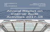 Annual Report on Internal Audit Activities 2017-18 · 2 Office of Ethics, Compliance & Audit Services Annual Report on Internal Audit Activities, 2017-18 I. EXECUTIVE SUMMARY Introduction
