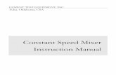 Constant Speed Mixer Instruction Manual - Consistometers · CEMENT TEST EQUIPMENT, INC. Tulsa, Oklahoma, USA Constant Speed Mixer Instruction Manual