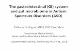 The gastrointestinal (GI) system and gut microbiome in ... · Outline • Historical link between ASD and gut, possible connections • Evidence for role of gut microbiome in ASD