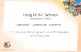Haig Girls’ School Partners/Parents... · Key Elements in HGS Holistic Assessment •Balance between formative and summative assessment •Using a range of appropriate assessment