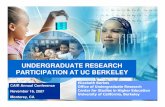 UNDERGRADUATE RESEARCH PARTICIPATION AT UC BERKELEY … file1. What is the percentage of undergraduates who assist faculty in What is the percentage of undergraduates who assist faculty