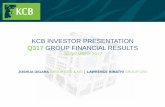 KCB INVESTOR PRESENTATION - KCB Group Limited · kcb investor presentation q317 group financial results november 2017 joshua oigara group ceo & md │ lawrence kimathi group cfo