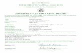 MISSOURI STATE OPERATING PERMIT - DNR · STATE OF MISSOURI DEPARTMENT OF NATURAL RESOURCES MISSOURI CLEAN WATER COMMISSION MISSOURI STATE OPERATING PERMIT In compliance with the Missouri