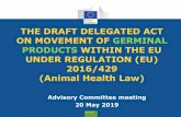THE DRAFT DELEGATED ACT ON MOVEMENT OF GERMINAL … · Part IV, Title I – Registration , approval, traceability and movements (terrestrial) Part IV, Title II – Registration ,