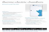 thermo electric chambers - percival-scientific.com · thermo electric chambers Percival model TE-1100 temperature range • Working temperature maximum to +70°C • Minimum working