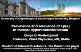 Prevalence and relevance of Lp(a) in familial ... · Atherosclerosis Myocardial infarction Angina pectoris Elevated LDL cholesterol Mutations in LDL receptor, apolipoproteinB or PCSK9