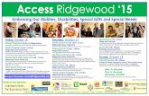 Access Ridgewood ‘15ridgewoodsoccer.org/wp-content/uploads/2015/10/Ridgewood-Access-Weekend.pdf · Thanks to Our Sponsors: Access Ridgewood ‘15 Embracing Our Abilities, Disabilities,