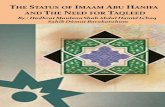 THE EST OF - ka.org.za Status of Imaam Abu Hanifa.pdf · This was a Bayaan delivered by Hadrat Maulana Abdul Hamid Saheb DB at Lakefield Masjid, Benoni on the 15th of ... people go