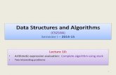 Data Structures and Algorithms - ict.iitk.ac.in fileStack: a new data structure A special kind of list where all operations (insertion, deletion, query) take place at one end only,