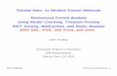 Tutorial Intro. to Modern Formal Methods: Mechanized ... Some Diï¬€erent Approaches to Formal Analysis