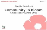 Media Factsheet Community In Bloom - nparks.gov.sg/media/nparks-real-content/news/2015/31-oct... · Mr Hashim Shariff South East CDC . CIB Ambassador Awards 2015 Mr Hashim Shariff