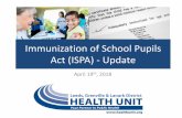 Immunization of School Pupils Act (ISPA) - â€“ Pertussis (Whooping Cough) â€“ Varicella (Chicken Pox)