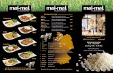 mai-mai Box to go mm1 mm2 mm3 · Fischfilet in Thai-Curry, mit viel knackig-frischem Gemüse, in cremiger Kokosmilch-Sauce 28 Fischfilet Sesamknusprig gebackenes Fischfilet mit verschiedenem
