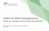 Value of data transparency - unescwa.org · KAPSARC Energy Model (KEM) KTAB toolkit –models collective decision making processes Research Platforms Future of transportation fuel