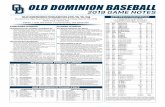 OLD DOMINION BASEBALL - odusports.com Notes.pdf · OF 23 Cory Alexander II R-R Sr. 22-2 .222 0 1 Pinch runner/defensive replacement UTL 17 Erik Stock R-R So. 37-27 .236 1 11 Hitting