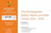 The Rechargeable Battery Market and Main Trends 2011-2020 Rechargeable Battery Market and Main Trends... · Christophe PILLOT + 33 1 47 78 46 00 c.pillot@avicenne.com . The Rechargeable