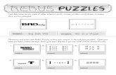 REBUS PUZZLES - louisiana101.com · REBUS PUZZLES Each little rebus puzzle, made of either letters or words, contain a hidden word, phrase, or saying. Here are two examples: ANSWER: