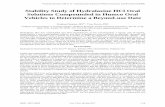 Stability Study of Hydralazine HCl Oral Solutions ... · Stability Study of Hydralazine HCl Oral Solutions Compounded in Humco Oral Vehicles to Determine a Beyond-use Date Pradeep