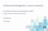 CA Unified Infrastructure Management (UIM) fileInfrastructure Management – luxury or necessity CA Unified Infrastructure Management (UIM) Simple, Powerful, Unified ITS. Monitoring
