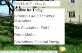 Newton’s Law of Universal Gravitation The Gravitational ...jharlow/teaching/phy131f17... · Gravity. It was Newton who first recognized that . gravity is an attractive, long-range