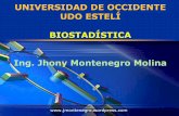UNIVERSIDAD DE OCCIDENTE UDO ESTELÍ BIOSTADÍSTICA Ing ... · UNIVERSIDAD DE OCCIDENTE UDO ESTELÍ BIOSTADÍSTICA Ing. Jhony Montenegro Molina