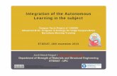 Integration of the Autonomous Learning in the subject fileIntegration of the Autonomous Learning in the subject SUMMARY Background Learning Degrees ETSEIAT Experience Rubrics Ideas