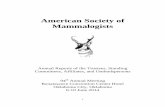 American Society of Mammalogists Reports.pdf · 1 American Society of Mammalogists Annual Reports of the Trustees, Standing Committees, Affiliates, and Ombudspersons 94th Annual Meeting