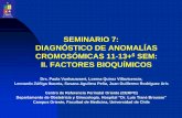 SEMINARIO 7: DIAGNÓSTICO DE ANOMALÍAS CROMOSÓMICAS … · Marcadores Bioquímicos La tendencia actual es desplazar el screening de anomalías cromosómicas desde el Trimestre Medio