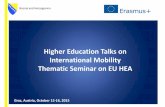 Higher Education Talks on International Mobility Thematic ... · Higher Education Talks on International Mobility Thematic Seminar on EU HEA Graz, Austria, October 15‐16, 2015 Bosniaand