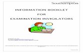 INFORMATION BOOKLET FOR EXAMINATION INVIGILATORS · Exam Requirements (AER) Training after they have worked their first Semester. As invigilators are paid for attending exam sessions,