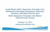 Draft Rules 4621 (Gasoline Transfer into Stationary ... · Draft Rules 4621 (Gasoline Transfer into Stationary Storage Containers, Delivery Vessels, and Bulk Plants) and 4622 (Gasoline